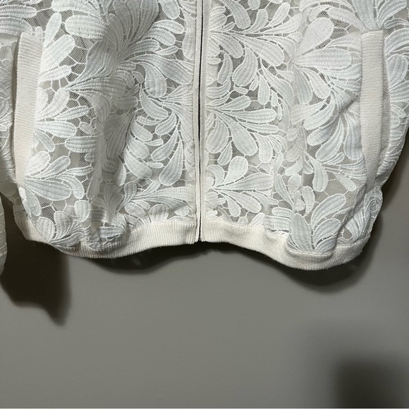 Mint Velvet Lace Bomber Jacket Ivory - Picture 6 of 8